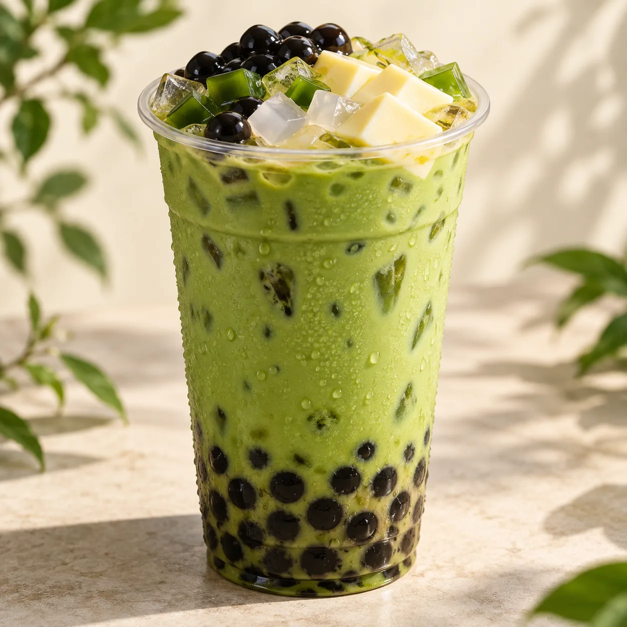 Ảnh minh họa Trà sữa thái xanh full topping